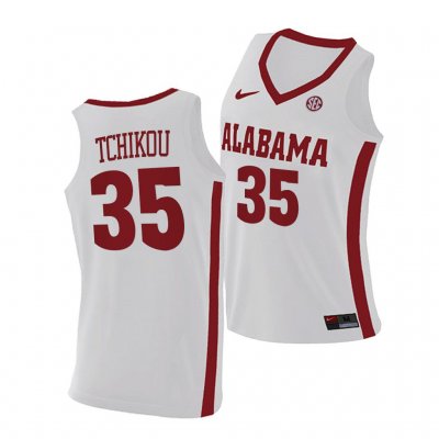 Men's Alabama Crimson Tide #35 Alex Tchikou White 2021 NCAA Replica College Basketball Jersey 2403ZFYX7